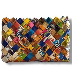 Nahui Ollin Clutch Candy Wrapper Multicolored